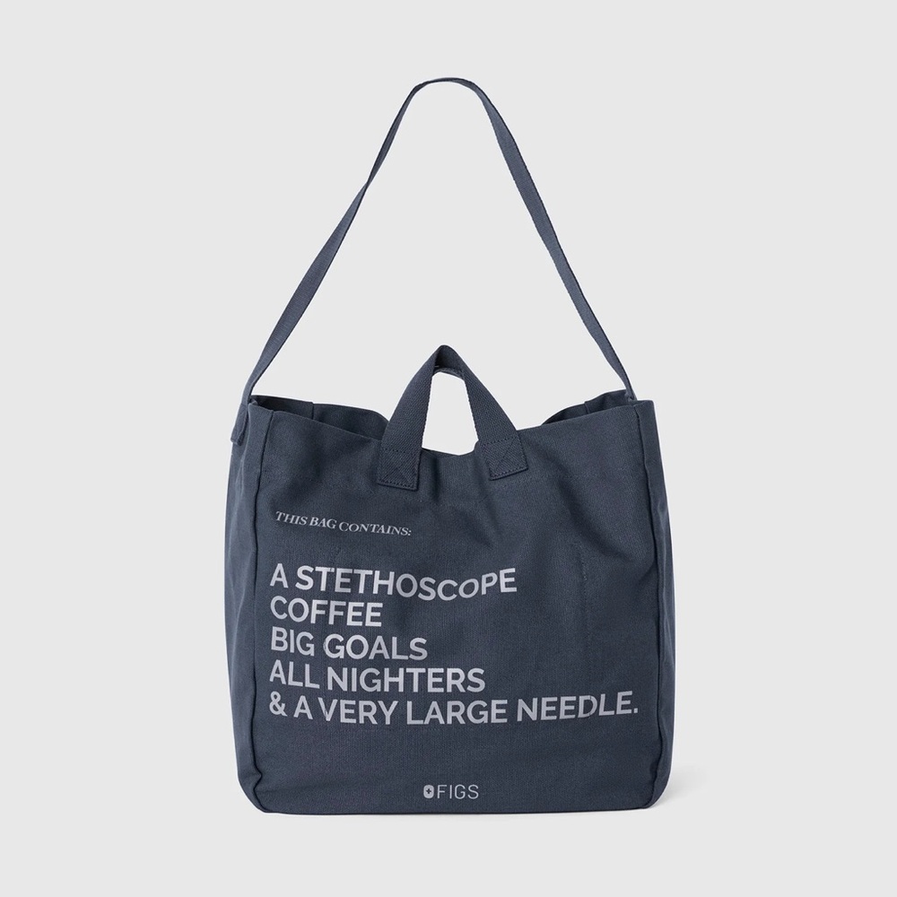 Figs Canvas A Very Large Needle Tote Bag in Dark Harbor